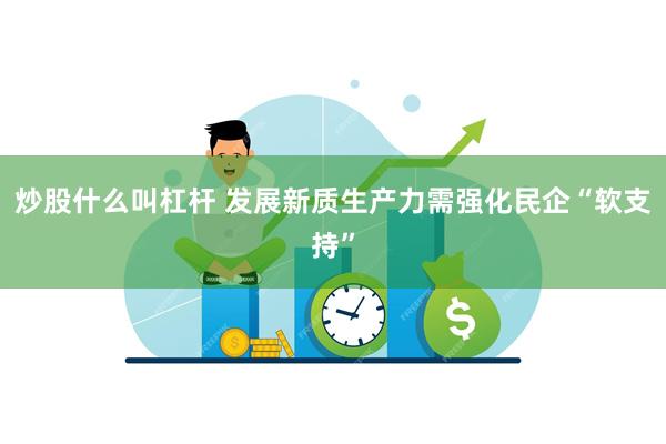 炒股什么叫杠杆 发展新质生产力需强化民企“软支持”
