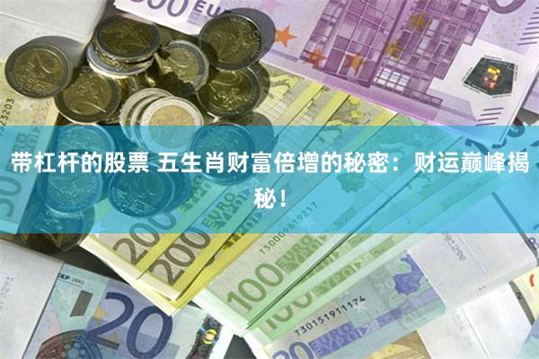 带杠杆的股票 五生肖财富倍增的秘密：财运巅峰揭秘！